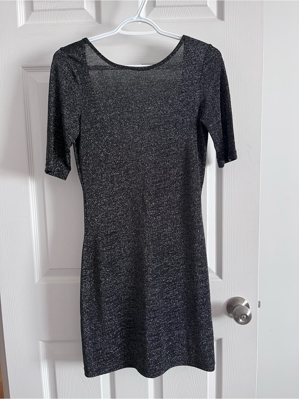 Vero Moda Low Back Sparkle Black Short Sleeve Women's Dress